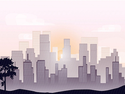 Little town - not slanted city illustration illustrator vectors