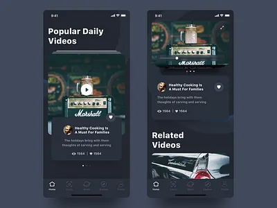 Video App Dark Mode app app design cards friends ios iphone keyboard login map mobile mobile app design ui ux video world