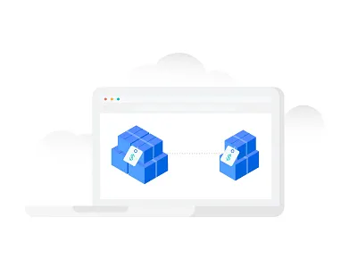 Storage Savings 2d cloud design ibm illustration laptop server storage vector