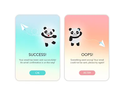 Daily UI - 011 Flash Message (Error/Success) artist dailyui dailyui011 error panda success uidesign user interface