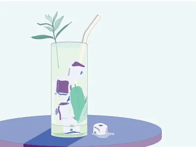 Mojito Illustration cocktail conceptual conceptual illustration digital illustration drink illustration limited color palette mojito
