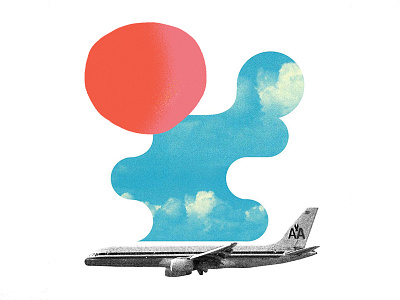 Flight collage illustration