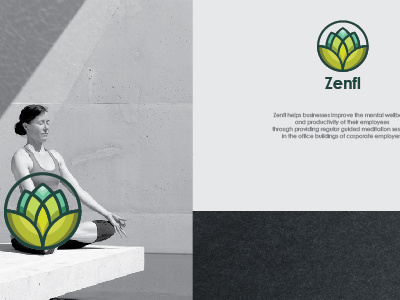 Zenfl Logo branding circle design design logo green identity mandala