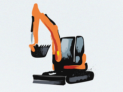 Excavator illustration vector