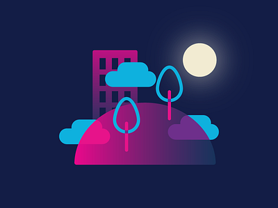 Moon Light dark design flat gradient gradients illustration illustrator night