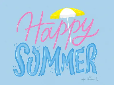 Happy Summer hallmark hand lettering illustration lettering summer type