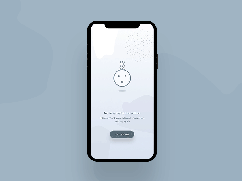 No internet connection screen (Error state) error failed graphic interaction interface internet ios iphonx network no state