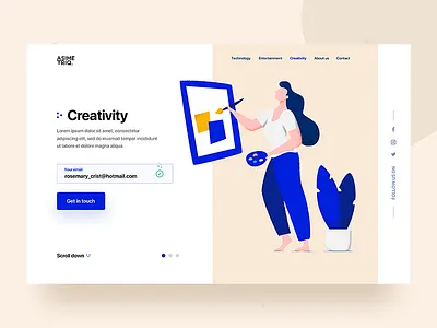 Landing page creativity entertainment freelance homepage illustration landing page marketing page mobile responsive mobile ui design responsive design technology ui design
