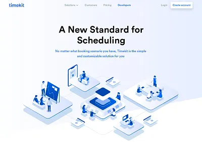 Timekit illustration app booking illustration isometric management people saas scheduling team time