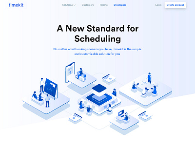 Timekit illustration app booking illustration isometric management people saas scheduling team time