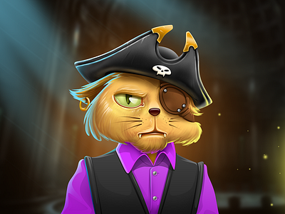 Mad Cat cat character illustration pirate