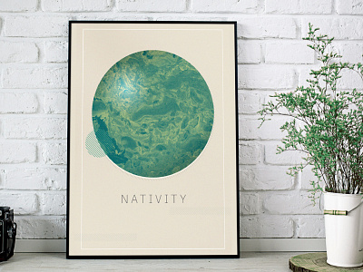 Marble collection - Nativity brick green interior interior design marble planet poster serenity wallart white