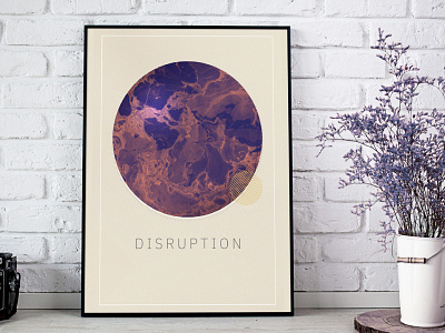 Marble collection - Disruption brick interior interior design marble planet poster purple serenity wallart white