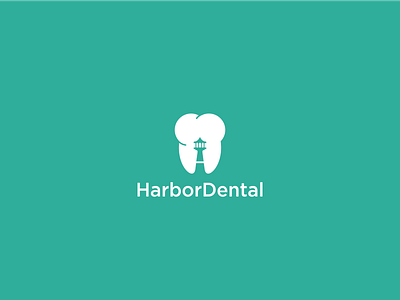 Logo Design for Harbor Dental dental harbor icon lighthouse logo mercusuar negative space teeth tooth