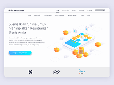 5 Jenis Iklan Online bussiness header homepage illustration isometric landingpage marketing online website wordpress