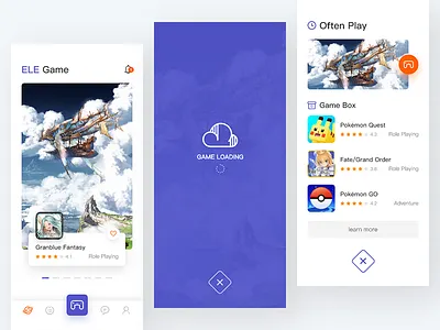 Ele Game Cloud app c cloud game graphic illustrations information iphone kit ui user ux