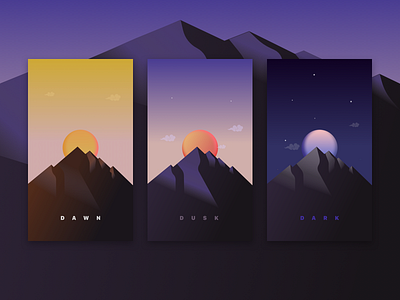 Dawn. Dusk. Dark | Illustration bangalore design illustration india nature purple time ui ux