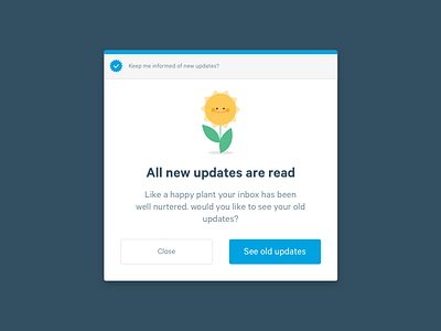 Inbox Zero complete flower happy illustration inbox modal notification peace plant updates zen zero