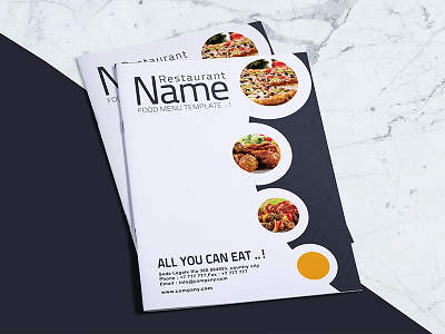 Bi-Fold Menu(4 PAGES) card flyer food menu restaurant sea seafood sushi wine