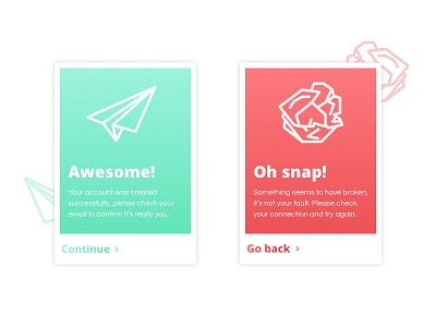 Daily UI #011 - Flash message daily ui dailyui error flash flash message green illustration paperplane red success