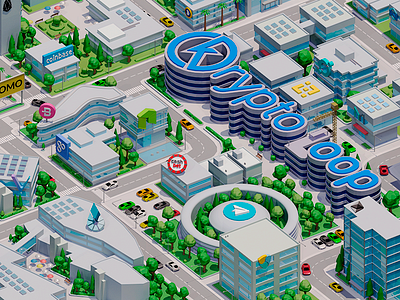 Kriptoloop Cityscape 3d city isometric low poly