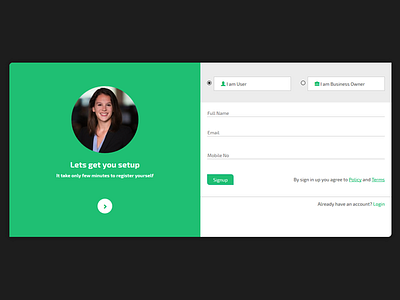 Signup Page design get started register signup ui