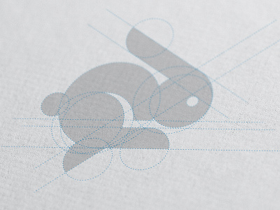 Rabbit Construction circles construction hopper logo rabbit running
