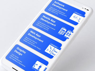 Services List App UI app application blue experience gradient interface mobile screen services ui user ux