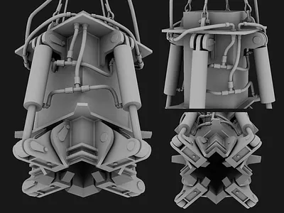 Pile crusher WIP 3d ao blender building mashine model pile webgl welding