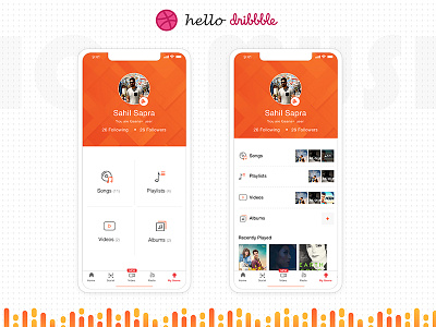 My Music UI concept music my profile user experience