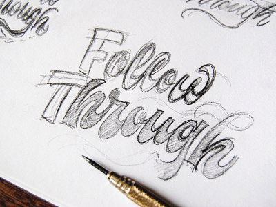 Follow Through WIP bouncy follow funky lettering playful script type