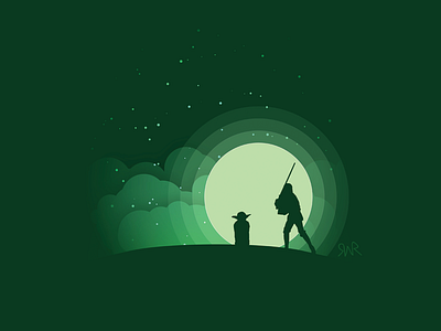 Jedi Training graphic design illustration illustrator jedi luke skywalker star wars vector vector illustration yoda