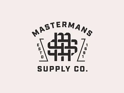 Mastermans badge brand branding heritage industrial lockup logo mark supply tools type