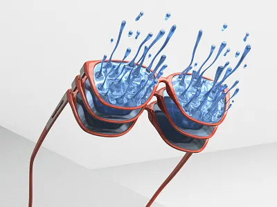 Triple Coolness 3d cool creative design dripping fluid industrial product visualisation sunglass surreal visual