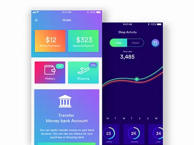 Inventory Management Ui app banking chart flat flow gradient inventory shipping ui ux