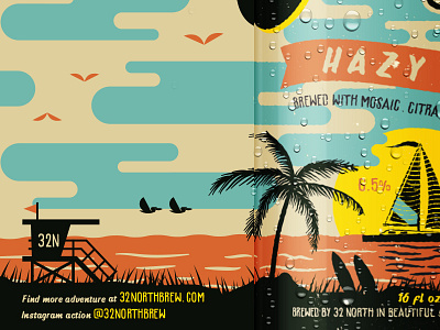 Coastal Eddy Sneak Peak beach beer beerlabel birds boat coast hazy illustration label packaging sandiego