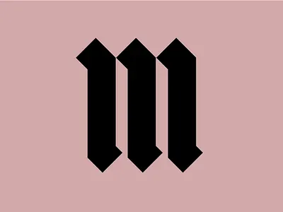 mmmmmmmm 26daysoftype black dimension dusty pink letterform m pink type