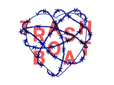 Trash Boat - Barbed Heart barbed wire heart illustration type typography