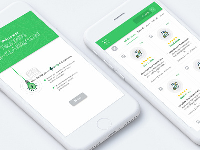 Freemig E-Classroom Ui apps e classroom latest mobile screen simple.white ui ux