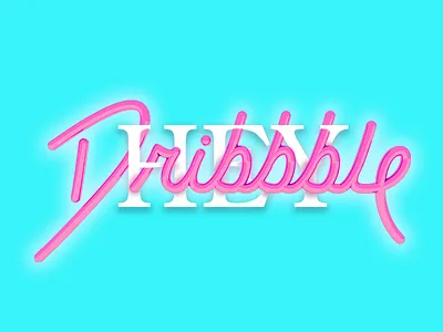 Hey Dribbble 3d branding debut dribbble lettering logo