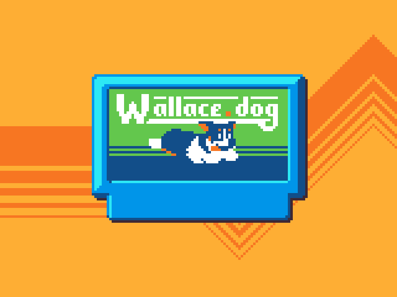 40 Game Cartridge 8bit animation cartridge corgi dog famicom gamecartridge pixelanimation pixelart retro ドット絵