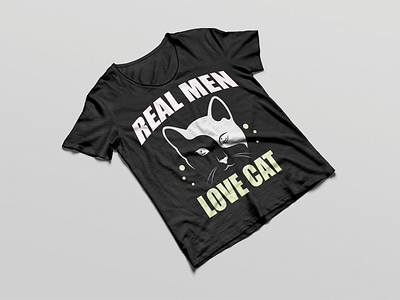 Real man love cat t-shirt design mens tshirt mock up mockup mockup modern real realistic retro shirt front t shirt tshirt mockup urban vintage