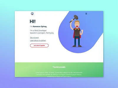 Developer Portfolio Website developer gradient illustration materiel design ui ux web design website