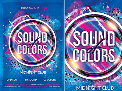 Sound of Colors abstract bar bash brush club color colorful colors dance disco dj flyer