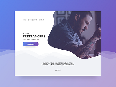 We The Freelancers Hero Area landing page sketch