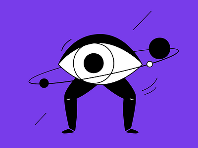 In the spotlight active black eye illustration look media spotlight surreal violet