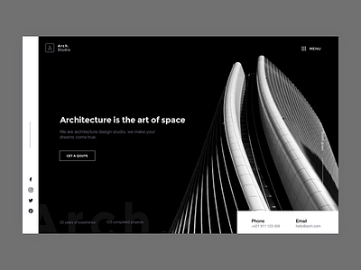 Architecture studio architecture buillding dark minimal space studio webhero