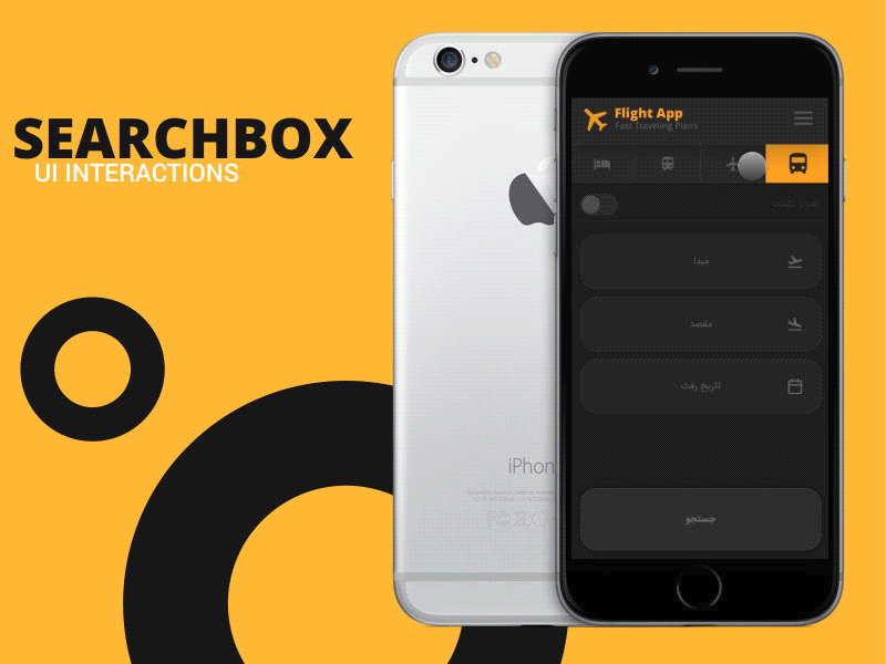 Flight Search UI Interaction animation flight search ui interaction
