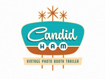 Candid Ham 1950s lettering logo mid century retro script sign