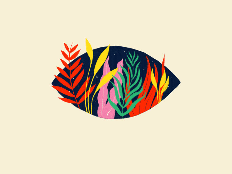 V I S I O N animation bird eye fish gif illustration planet plant vision